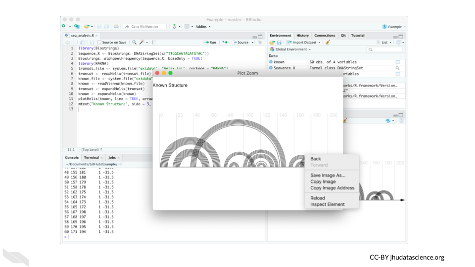 Command line interface using R and Bioconductor package with a GUI using RStudio