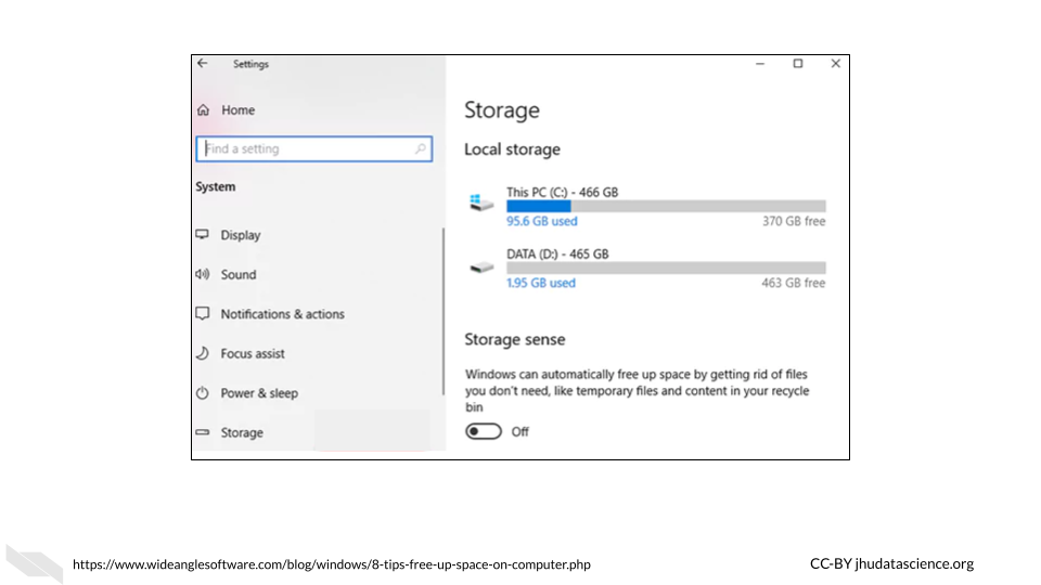 Windows/PC storage information showing 1 TB capactity