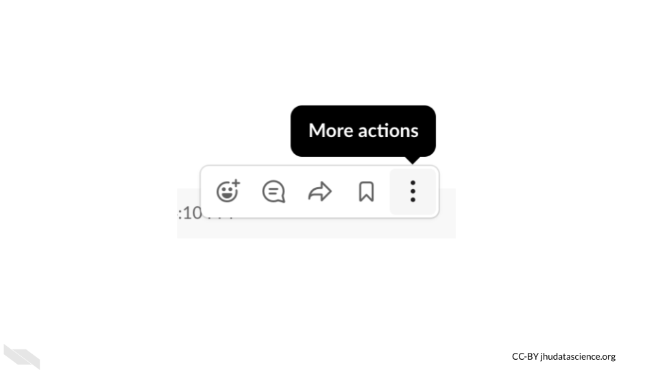 An image of the options for a Slack message